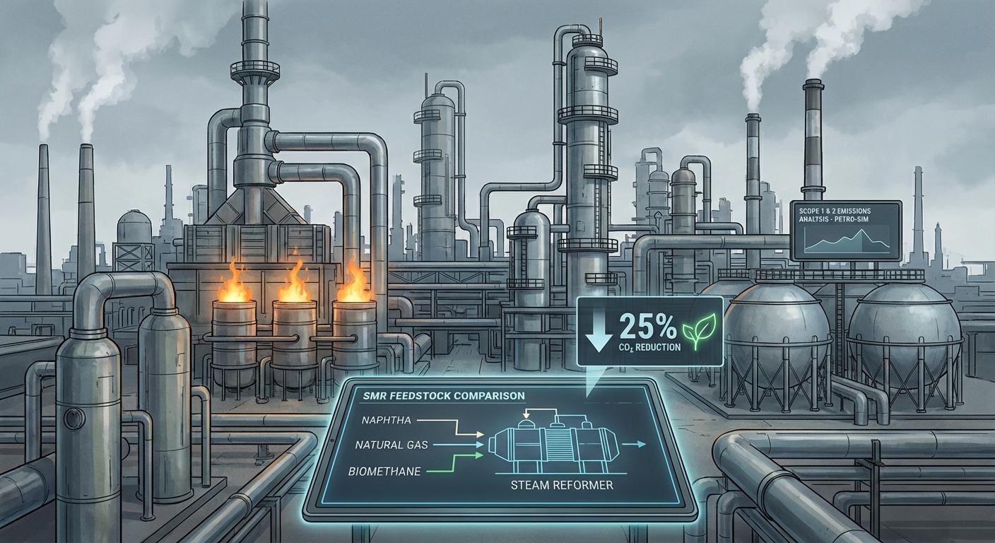 Декарбонизация производства «серого» водорода (SMR) — Сравнение сырья