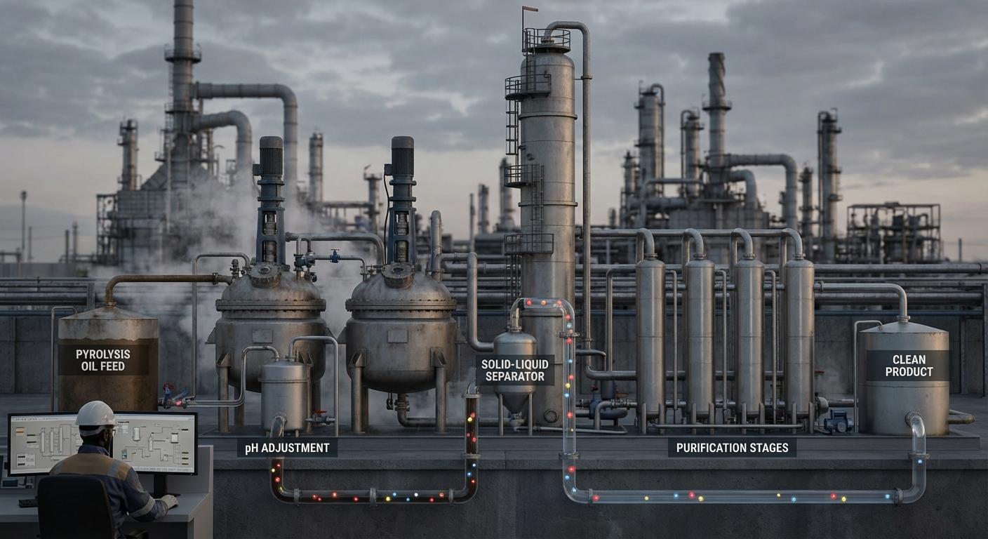 Технология очистки пиролизного масла из пластиковых отходов