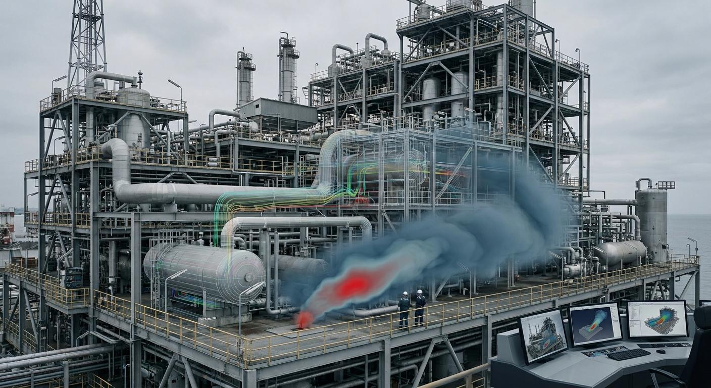 Трехмерное CFD-моделирование дисперсии плотных газов для оценки рисков (QRA) на сложных объектах
