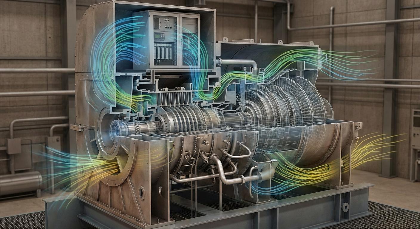 CFD-оптимизация вентиляции и охлаждения кожуха газовой турбины