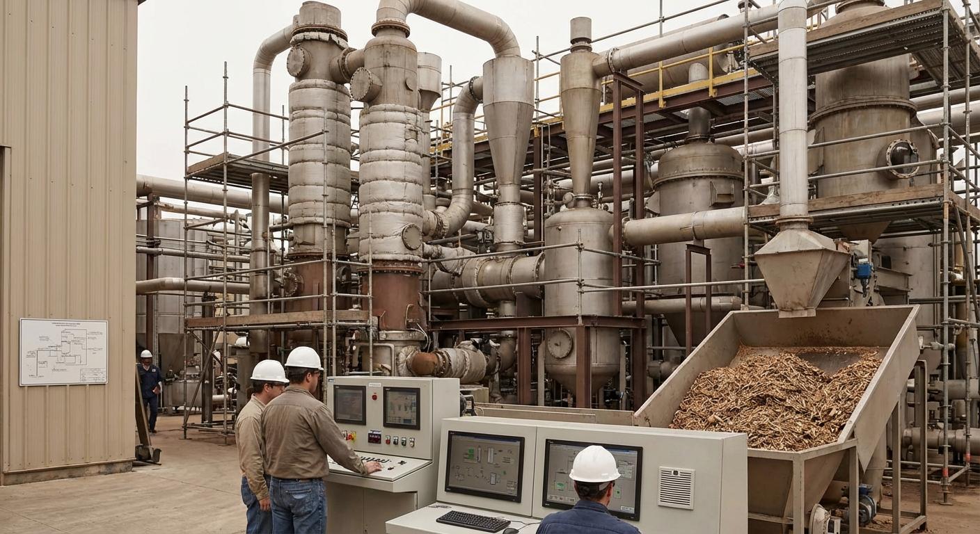 Многоступенчатая газификация биомассы в кипящем слое