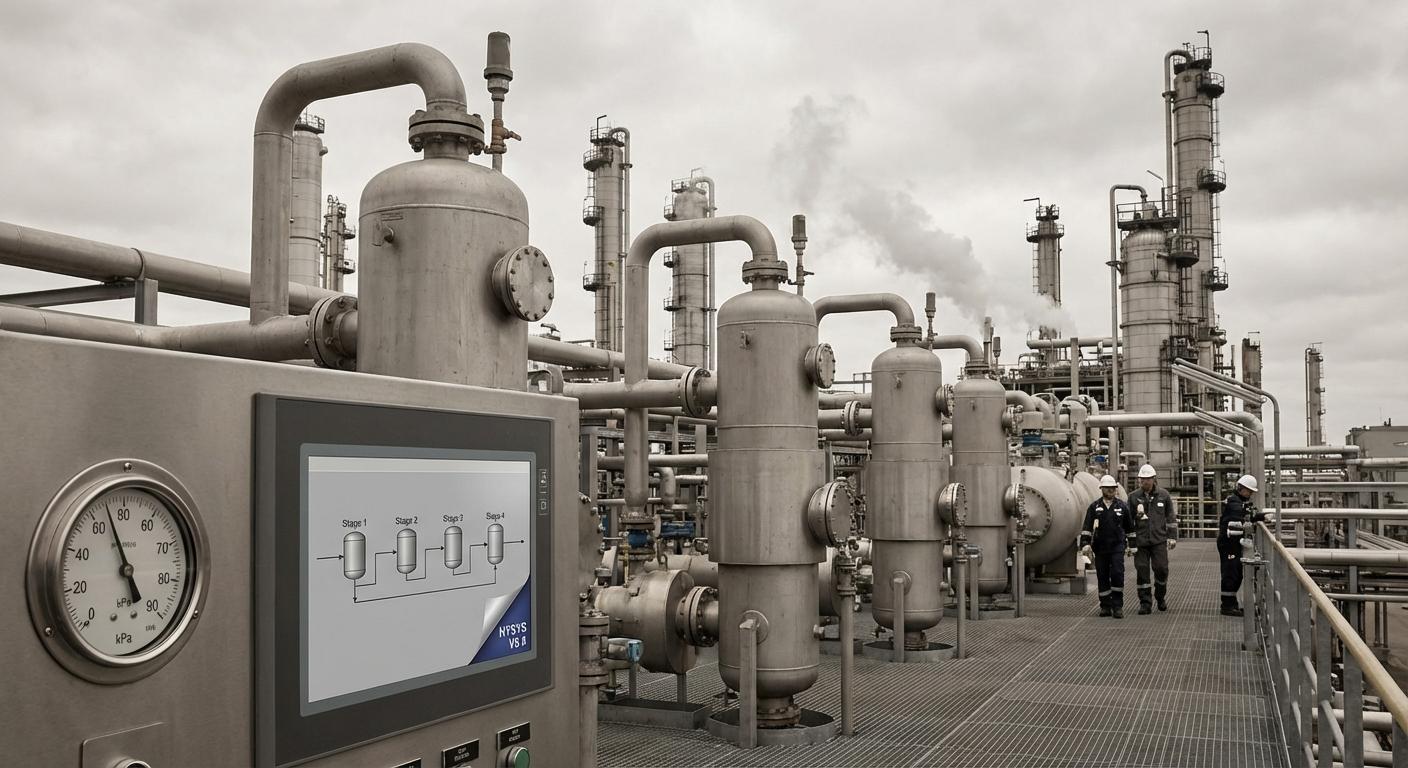 Симуляция и оптимизация системы стабилизации сырой нефти многоступенчатым газоразделением