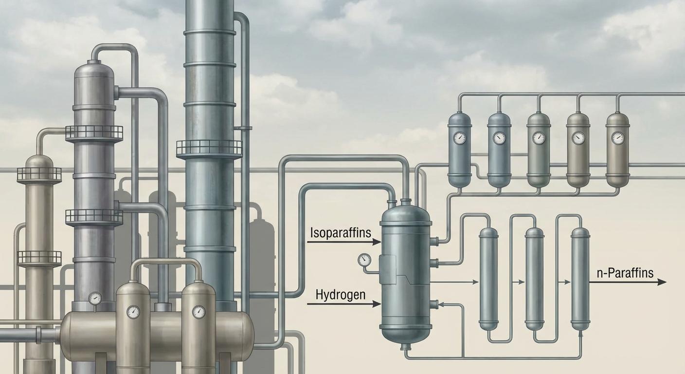 Патент US20240158704A1 на интегрированные процессы производства н-парафинов из лёгкого нафтена с использованием водородного наполнения