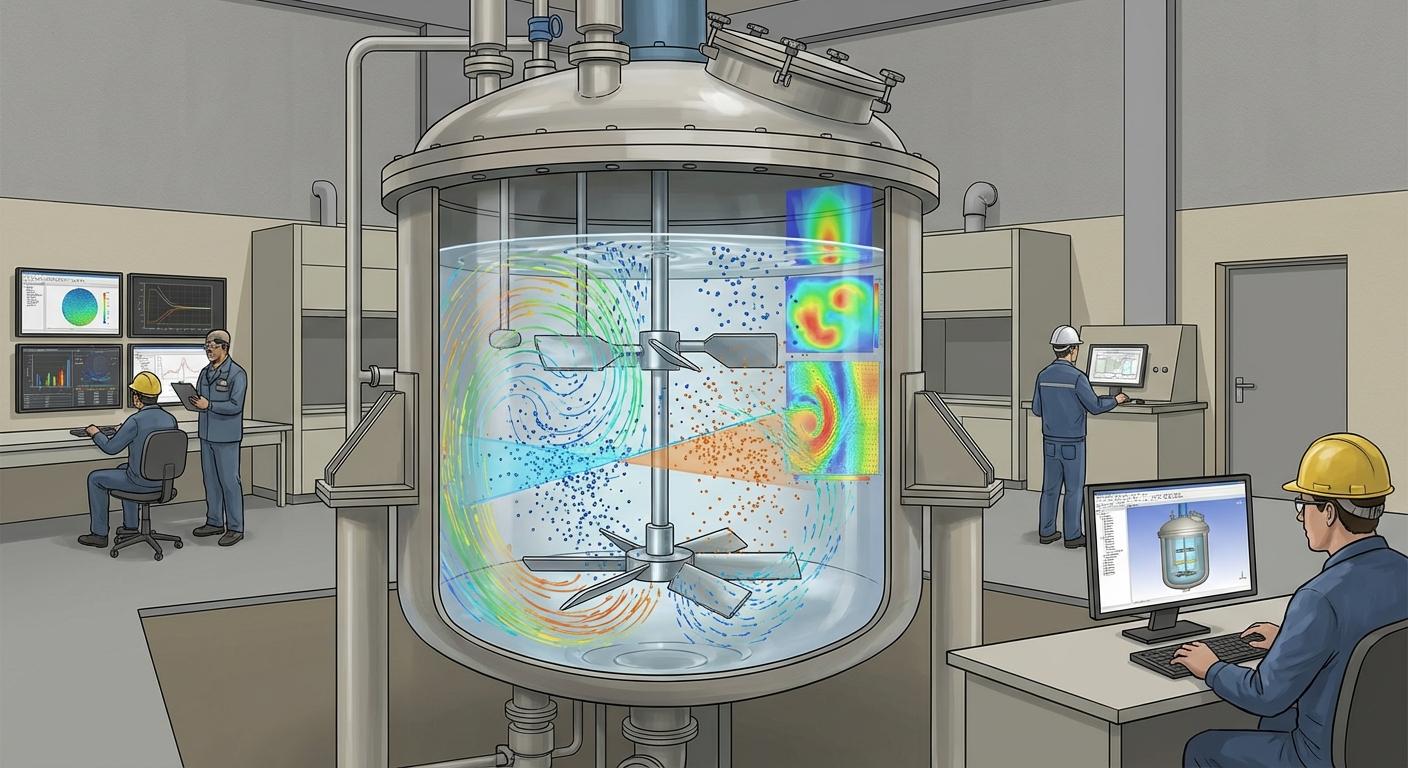 Исследование: CFD оптимизация перемешивания в реакторах с мешалками (Stirred Tanks)