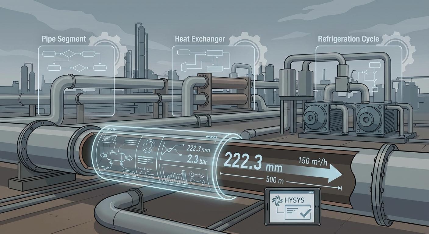 Сайзинг технологического оборудования (Трубопроводы, Теплообменники, Холодильные циклы)