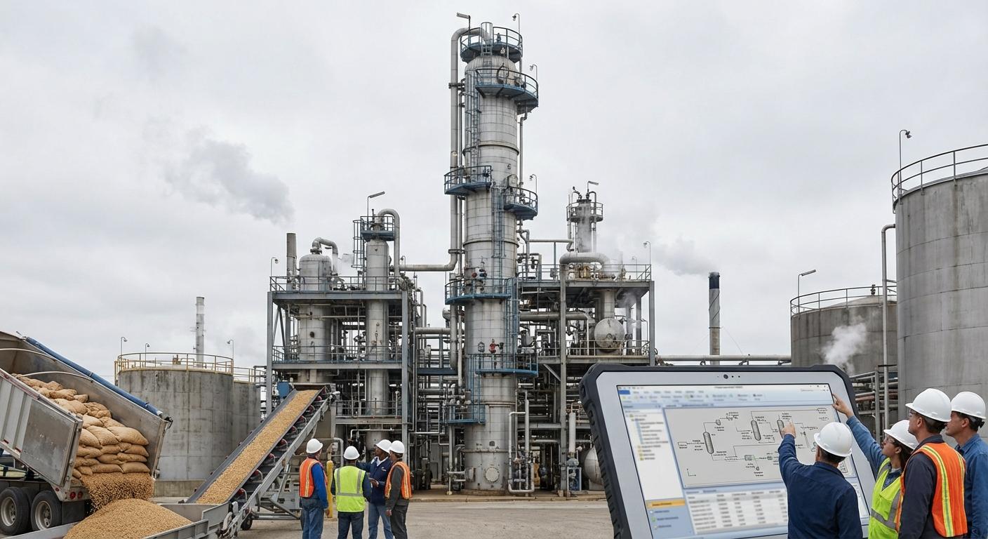 Симуляция реактивной дистилляции при производстве биодизеля (Soybean Biorefinery)