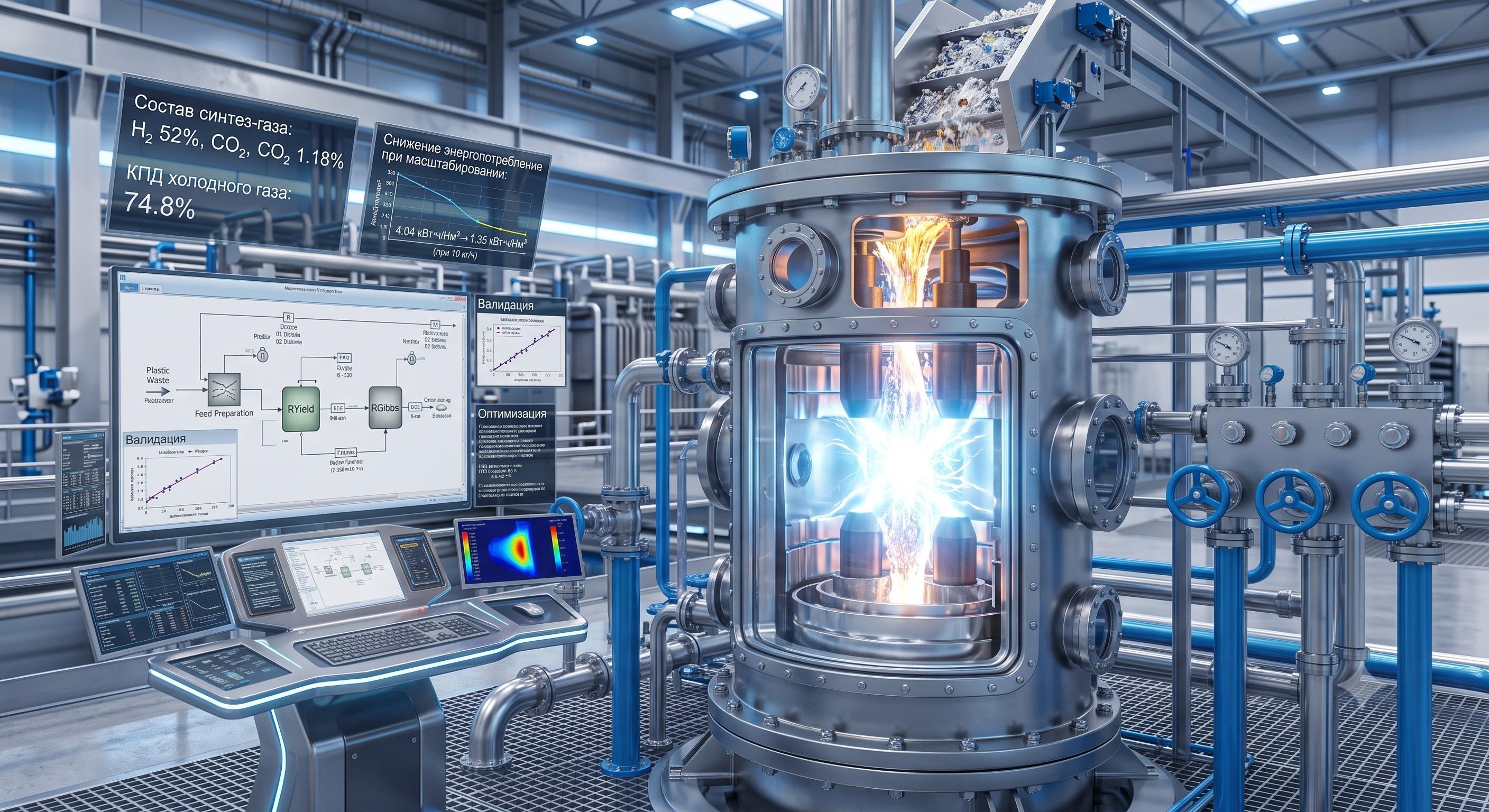 Плазменная газификация пластиковых отходов в синтез-газ с высоким содержанием водорода