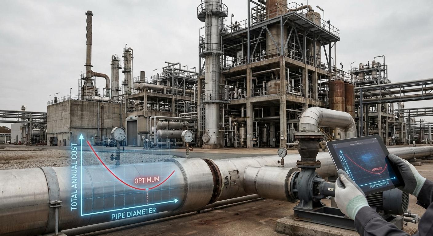 Оптимизация диаметра трубопровода в Aspen Plus с использованием целевой функции