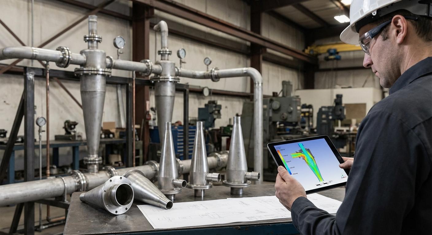 Моделирование гидроциклонов для сепарации нефти и газа